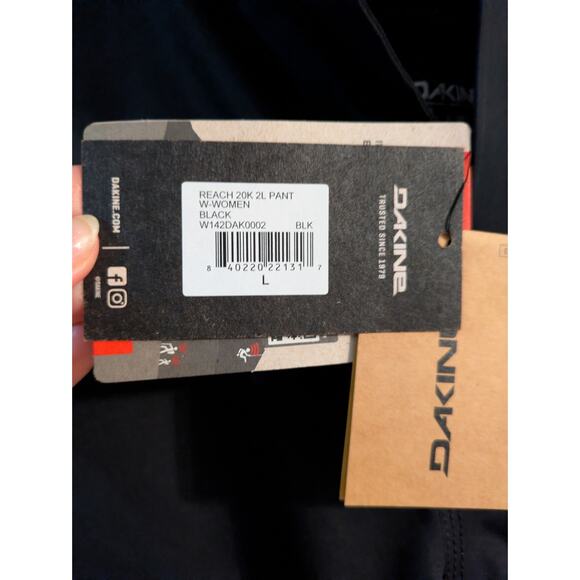 Dakine Reach 20k 2L Snowboard Pants Black Women's Large Recco Tech - Picture 4 of 5